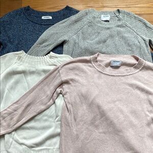 Old Navy Sweater Bundle - Blue, Gray, White, Pink